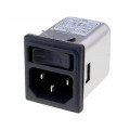 FYR06A3; Connector: AC supply; socket; male; 6A; 250VAC; IEC 60320; -25÷85°C; YUNPEN ELECTRONIC