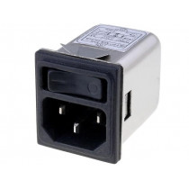 FYR06A3; Connector: AC supply; socket; male; 6A; 250VAC; IEC 60320; -25÷85°C; YUNPEN ELECTRONIC