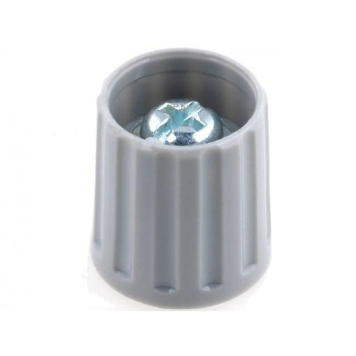 2015601; Knob; polyamide; Øshaft: 6mm; Ø15x16.3mm; grey; Shaft: smooth; RITEL