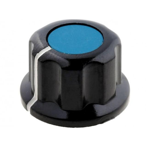 G19-BU; Knob; with flange; bakelite; Øshaft: 6.35mm; Ø16.5x11mm; blue; SR PASSIVES