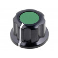 G19-GN; Knob; with flange; bakelite; Øshaft: 6.35mm; Ø16.5x11mm; green; SR PASSIVES