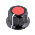 G19-RD; Knob; with flange; bakelite; Øshaft: 6.35mm; Ø16.5x11mm; red; SR PASSIVES