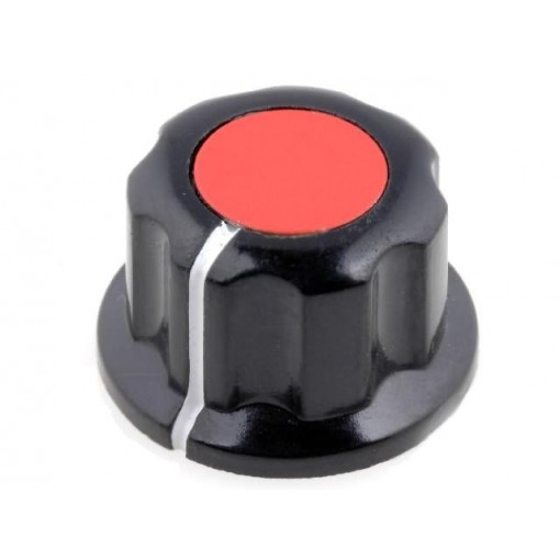 G19-RD; Knob; with flange; bakelite; Øshaft: 6.35mm; Ø16.5x11mm; red; SR PASSIVES