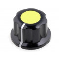 G19-YL; Knob; with flange; bakelite; Øshaft: 6.35mm; Ø16.5x11mm; yellow; SR PASSIVES