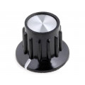 G21-S; Knob; with flange; bakelite; Øshaft: 6.35mm; Ø14.8x15mm; silver; SR PASSIVES