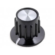G21-S; Knob; with flange; bakelite; Øshaft: 6.35mm; Ø14.8x15mm; silver; SR PASSIVES