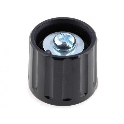 2021603; Knob; polyamide; Øshaft: 6mm; Ø21x17.5mm; black; Shaft: smooth; RITEL 2021603; Knob; polyamide; Øshaft: 6mm; Ø21x17.5mm; black; Shaft: smooth; RITEL