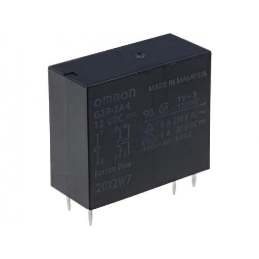 G2R-24 12VDC; Relay: electromagnetic; DPDT; Ucoil: 12VDC; 4A/250VAC; 4A/30VDC; OMRON