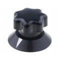 321.611; Knob; with pointer; ABS; Øshaft: 6mm; Ø25x22mm; black; Shaft: smooth; MENTOR