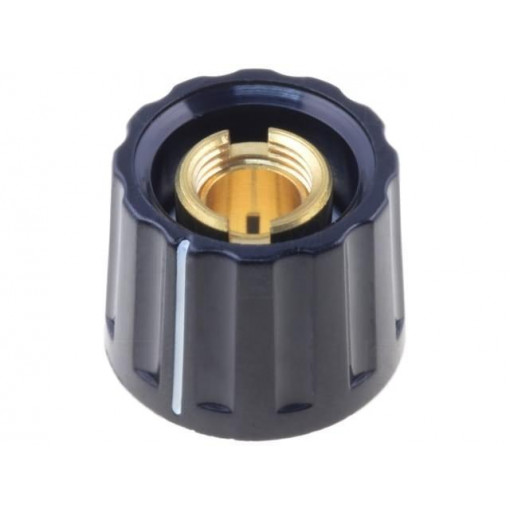 332.61; Knob; with pointer; plastic; Øshaft: 6mm; Ø20x15mm; black; MENTOR 332.61; Knob; with pointer; plastic; Øshaft: 6mm; Ø20x15mm; black; MENTOR