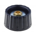 334.61; Knob; with pointer; plastic; Øshaft: 6mm; Ø36x18.5mm; black; MENTOR