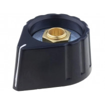 429.611; Knob; with pointer; plastic; Øshaft: 6mm; Ø28x17mm; black; MENTOR