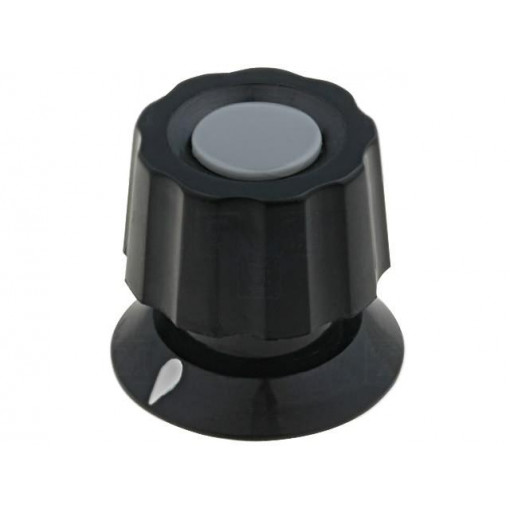 477.61; Knob; with pointer; ABS; Øshaft: 6mm; Ø19x19mm; black; Shaft: smooth; MENTOR 477.61; Knob; with pointer; ABS; Øshaft: 6mm; Ø19x19mm; black; Shaft: smooth; MENTOR