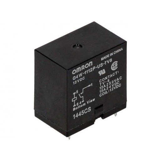 G4W-1112P-US-TV8 12VDC; Relay: electromagnetic; SPST-NO; Ucoil: 12VDC; Icontacts max: 15A; OMRON G4W-1112P-US-TV8 12VDC; Relay: electromagnetic; SPST-NO; Ucoil: 12VDC; Icontacts max: 15A; OMRON