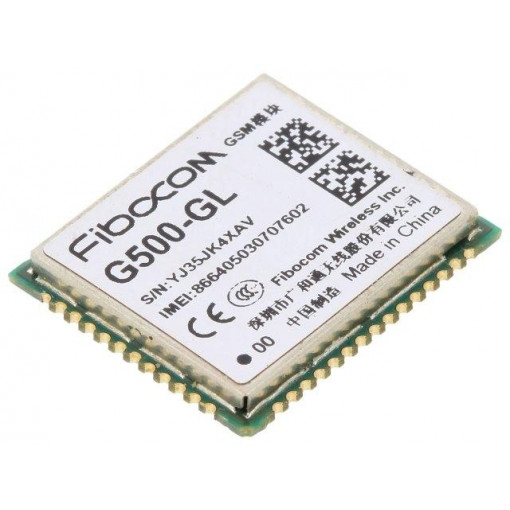 G500-GL-00; Module: GPRS/GNSS; Down: 85.6kbps; 2G; LCC68; GPRS; 18.7x16x2.3mm; FIBOCOM G500-GL-00; Module: GPRS/GNSS; Down: 85.6kbps; 2G; LCC68; GPRS; 18.7x16x2.3mm; FIBOCOM