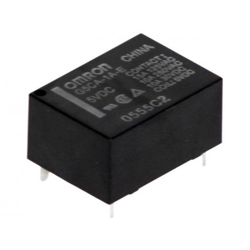 G5CA-1A-E 5VDC; Relay: electromagnetic; SPST-NO; Ucoil: 5VDC; 15A/110VAC; 200mW; OMRON
