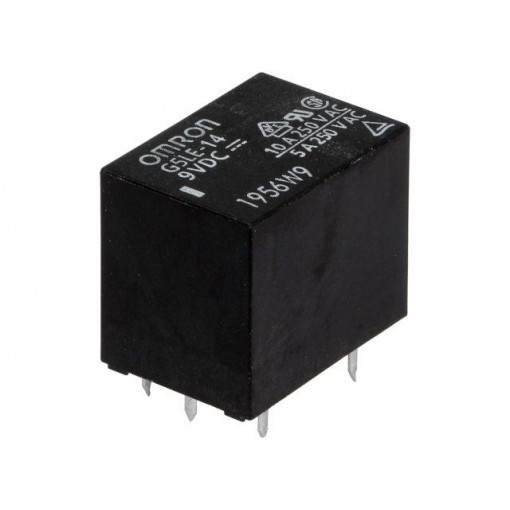 G5LE-14 9DC; Relay: electromagnetic; SPDT; Ucoil: 9VDC; 10A/240VAC; 8A/30VDC; OMRON OCB