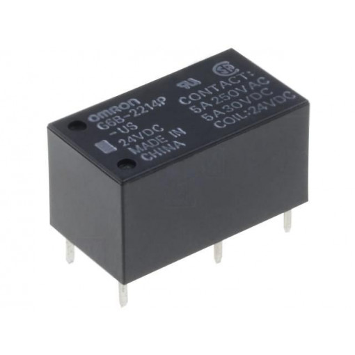 G6B-2214P-US 24VDC; Relay: electromagnetic; DPST-NO; Ucoil: 24VDC; 5A/250VAC; 5A/30VDC; OMRON