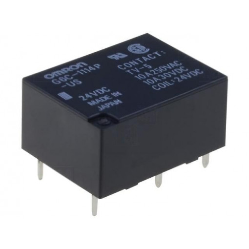 G6C-1114P-US 24VDC; Relay: electromagnetic; SPST-NO; Ucoil: 24VDC; 10A/250VAC; OMRON