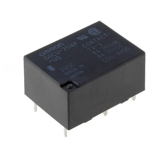 G6CU-2114P-US 3VDC; Relay: electromagnetic; SPST-NO + SPST-NC; Ucoil: 3VDC; 8A/250VAC; OMRON