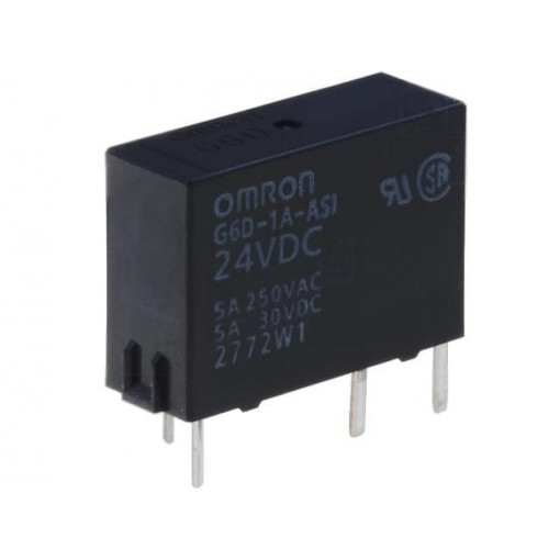 G6D-1A-ASI 12VDC; Relay: electromagnetic; SPST-NO; Ucoil: 12VDC; 5A/250VAC; 5A/30VDC; OMRON