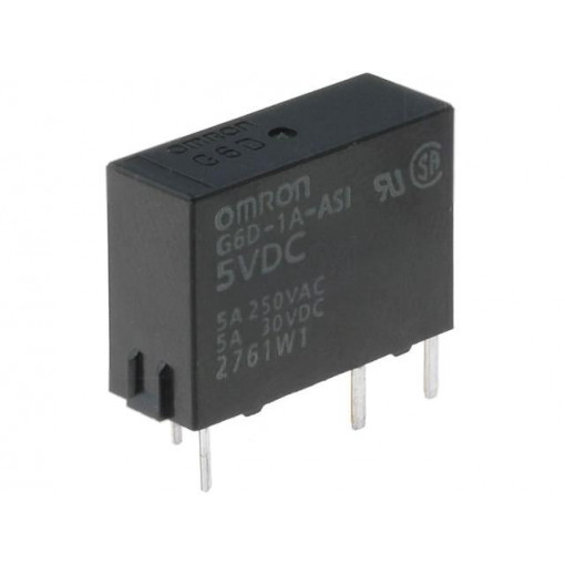 G6D-1A-ASI DC5; Relay: electromagnetic; SPST-NO; Ucoil: 5VDC; 5A/250VAC; 5A/30VDC; OMRON OCB