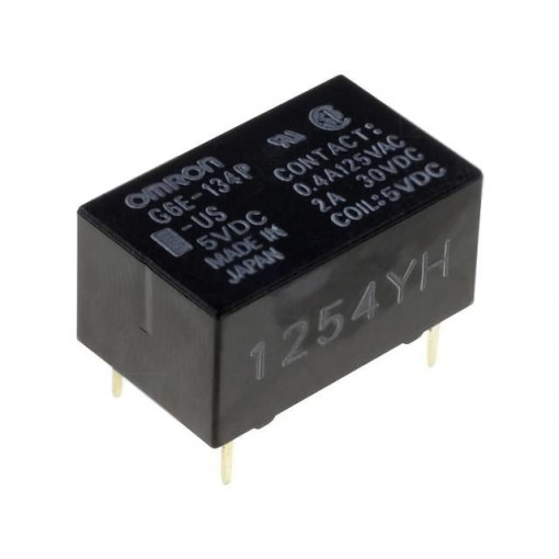 G6E-134P-US 12VDC; Relay: electromagnetic; SPDT; Ucoil: 12VDC; 0.4A/125VAC; 2A/30VDC; OMRON OCB
