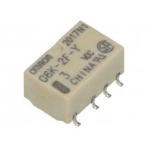 G6K-2F-Y 3VDC; Relay: electromagnetic; DPDT; Ucoil: 3VDC; 0.3A/125VAC; 1A/30VDC; OMRON OCB