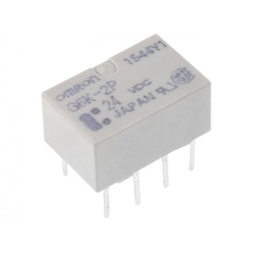 G6K-2P 24VDC; Relay: electromagnetic; DPDT; Ucoil: 24VDC; 0.3A/125VAC; 1A/30VDC; OMRON