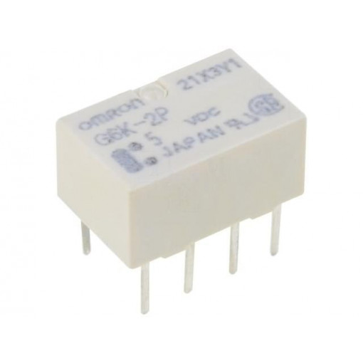 G6K-2P 5VDC; Relay: electromagnetic; DPDT; Ucoil: 5VDC; 0.3A/125VAC; 1A/30VDC; OMRON