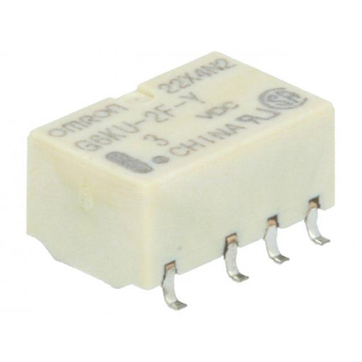 G6KU-2F-Y 3VDC; Relay: electromagnetic; DPDT; Ucoil: 3VDC; 0.3A/125VAC; 1A/30VDC; OMRON