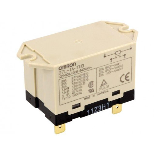 G7L-1A-TUB 200/240VAC; Relay: electromagnetic; SPST-NO; Ucoil: 230VAC; Icontacts max: 30A; OMRON