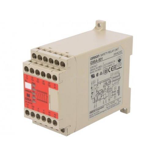 G9SA-501 24AC/DC; Module: safety relay; Series: G9SA; 24VDC; IN: 2; Mounting: DIN; OMRON