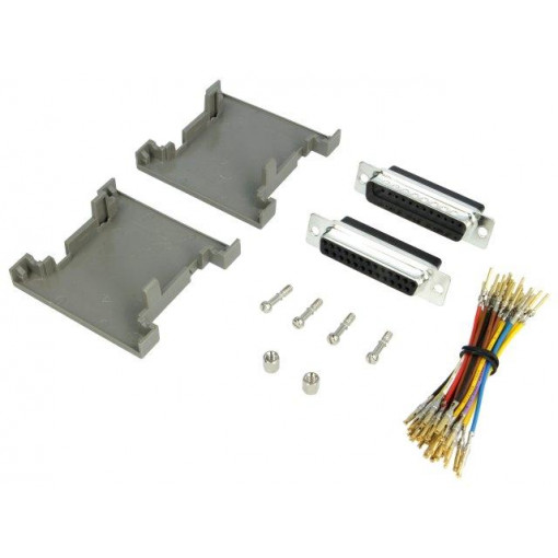 GA2525MFLGK-RC; Transition: adapter; D-Sub 25pin male,D-Sub 25pin female; MH CONNECTORS