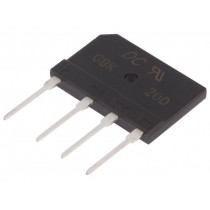 GBK20D; Single-phase bridge rectifier; Urmax: 200V; If: 3.6A; Ifsm: 260A; DC COMPONENTS