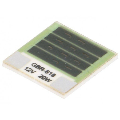 GBR-618-12-20-2; Resistor: thick film; heating; glued; 7.2Ω; 20W; 12.7x12.7x1mm; TELPOD