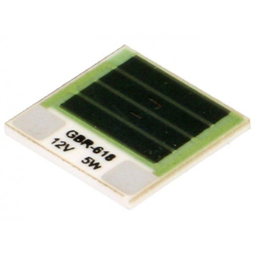 GBR-618-12-5-2; Resistor: thick film; heating; glued; 28.8Ω; 5W; 12.7x12.7x1mm; TELPOD GBR-618-12-5-2; Resistor: thick film; heating; glued; 28.8Ω; 5W; 12.7x12.7x1mm; TELPOD