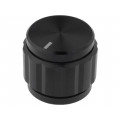 ; Knob; with pointer; aluminium; Øshaft: 6.35mm; Ø22x19mm; black; SR PASSIVES ; Knob; with pointer; aluminium; Øshaft: 6.35mm; Ø22x19mm; black; SR PASSIVES
