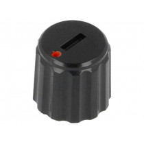 ; Knob; miniature; plastic; Øshaft: 6mm; Ø11x10mm; black; push-in; SR PASSIVES ; Knob; miniature; plastic; Øshaft: 6mm; Ø11x10mm; black; push-in; SR PASSIVES