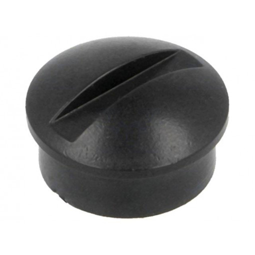 ; Knob; miniature; plastic; Øshaft: 6mm; Ø12x3mm; black; push-in; SR PASSIVES ; Knob; miniature; plastic; Øshaft: 6mm; Ø12x3mm; black; push-in; SR PASSIVES