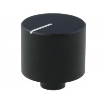 ; Knob; with pointer; aluminium; Øshaft: 6mm; Ø20x16mm; black; SR PASSIVES ; Knob; with pointer; aluminium; Øshaft: 6mm; Ø20x16mm; black; SR PASSIVES