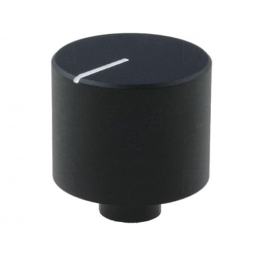 ; Knob; with pointer; aluminium; Øshaft: 6mm; Ø20x16mm; black; SR PASSIVES ; Knob; with pointer; aluminium; Øshaft: 6mm; Ø20x16mm; black; SR PASSIVES