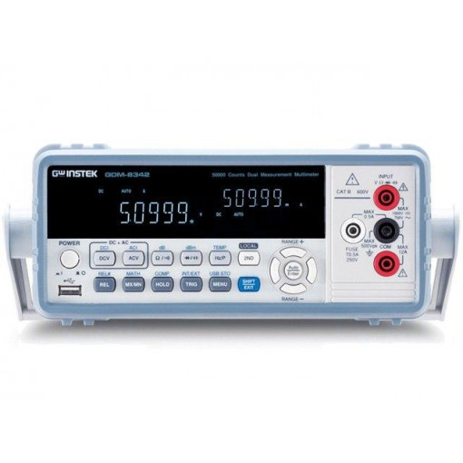 GDM-8342 USB; Benchtop multimeter; 2x VFD 5 digit (50000); True RMS; Plug: EU; GW INSTEK GDM-8342 USB; Benchtop multimeter; 2x VFD 5 digit (50000); True RMS; Plug: EU; GW INSTEK