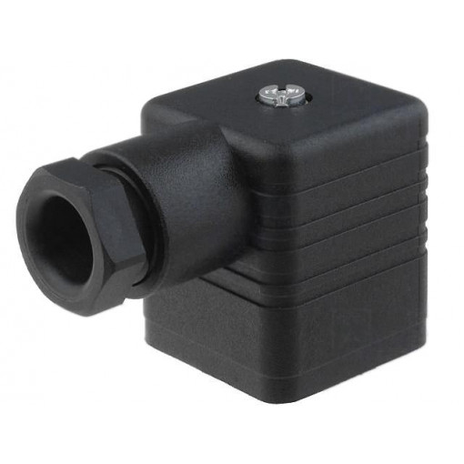 931969100 GDM 3009 PG 9 BLACK; Connector: valve connector; plug; form A; 18mm; female; PIN: 4; 16A; HIRSCHMANN