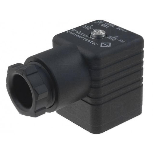 932329100 GDML 2011 GB1 SCHWARZ; Connector: valve connector; plug; form A; 18mm; female; PIN: 3; 2A; HIRSCHMANN