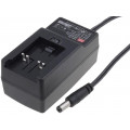 GE24I05-P1J; Power supply: switched-mode; 5VDC; 3A; Out: 5,5/2,1; 15W; 90÷264VAC; MEAN WELL