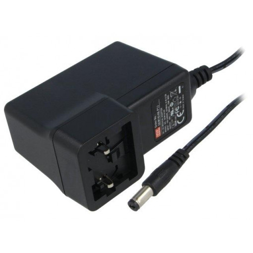 GEM18I48-P1J; Power supply: switched-mode; 48VDC; 0.38A; Out: 5,5/2,1; 18W; 87%; MEAN WELL