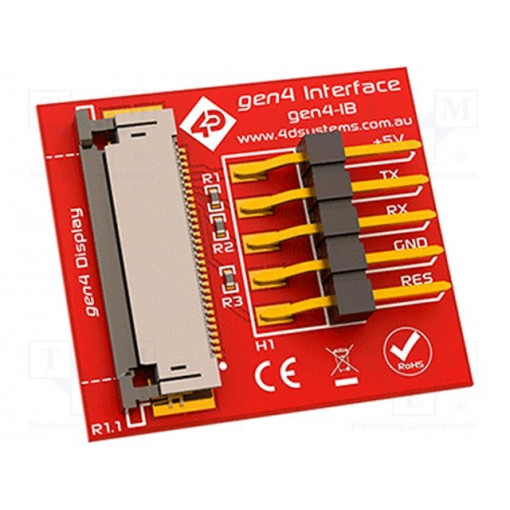 GEN4-IB; 5pin ZIF 30 adapter; Interface: GPIO,SPI,serial; -15÷65°C; 4D Systems GEN4-IB; 5pin ZIF 30 adapter; Interface: GPIO,SPI,serial; -15÷65°C; 4D Systems
