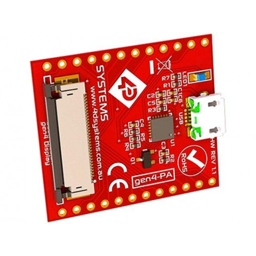 GEN4-PA; USB to ZIF 30 adapter; Interface: GPIO,SPI,serial; -15÷65°C; 4D Systems GEN4-PA; USB to ZIF 30 adapter; Interface: GPIO,SPI,serial; -15÷65°C; 4D Systems