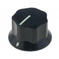 ; Knob; with pointer; bakelite; Øshaft: 6mm; Ø21x15mm; black; SR PASSIVES ; Knob; with pointer; bakelite; Øshaft: 6mm; Ø21x15mm; black; SR PASSIVES